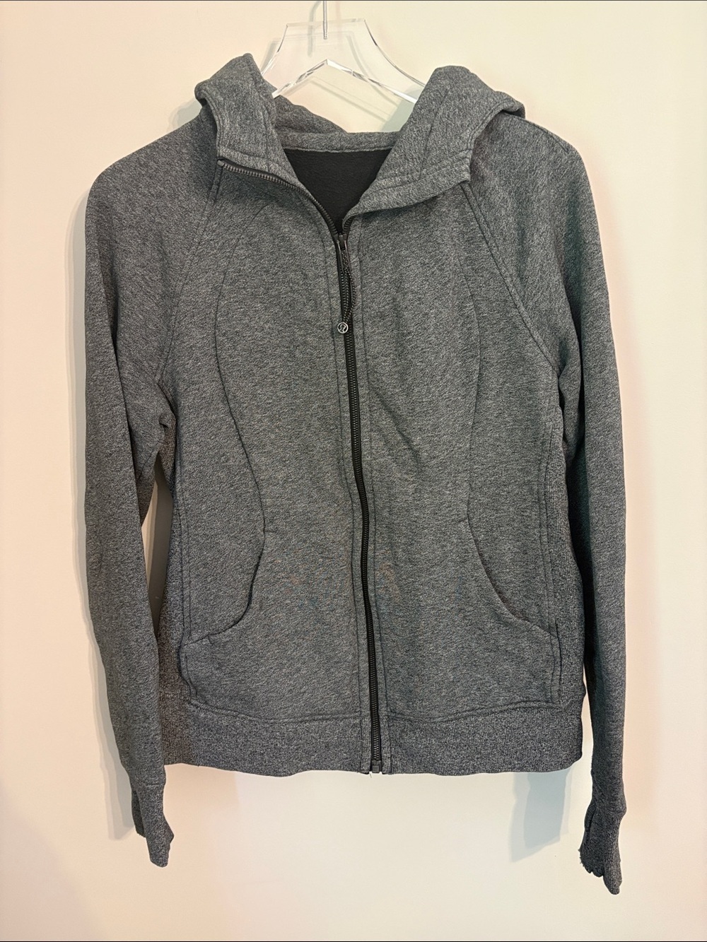 Lululemon Scuba Hoodie Light Cotton Fleece in Heathered Speckled Black